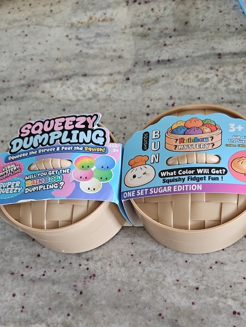 Mystery Squeezy & Rainbow Squishy Dumplings Set Of 2 New